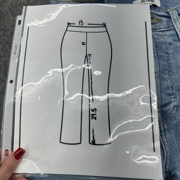 RE/DONE‎ High Rise Straight Leg Jeans Women 26 Distressed Raw Hem Light Wash - Picture 6 of 10